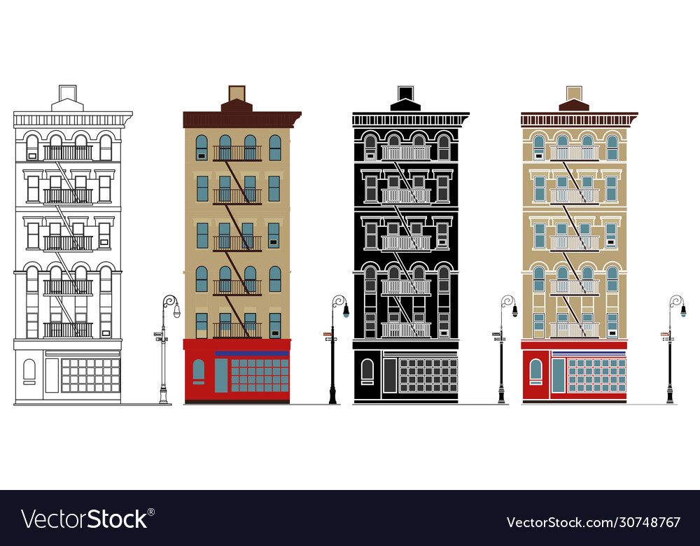 Friends building in front view