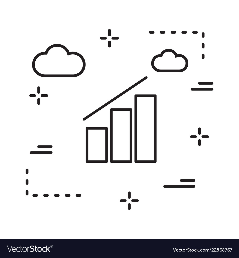 Graph icon in creative design with elements
