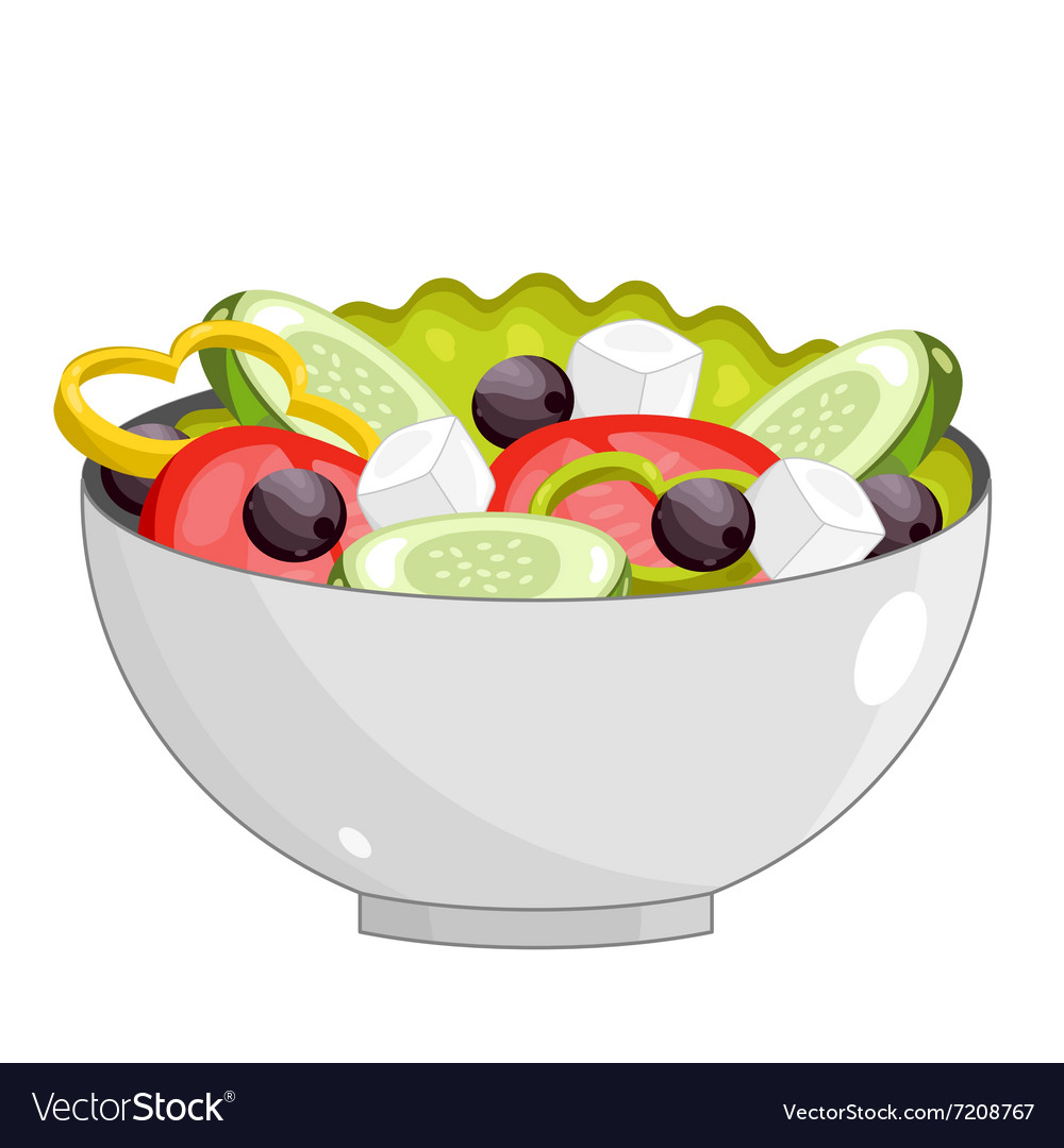 Greek salad with fresh vegetables Royalty Free Vector Image