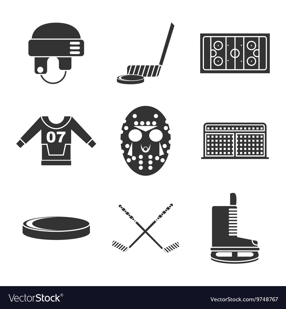 Hockey icons set Royalty Free Vector Image - VectorStock