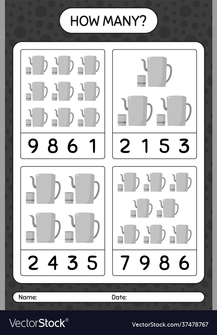 How many counting game with arabic teapot vector image How many counting game with arabic teapot