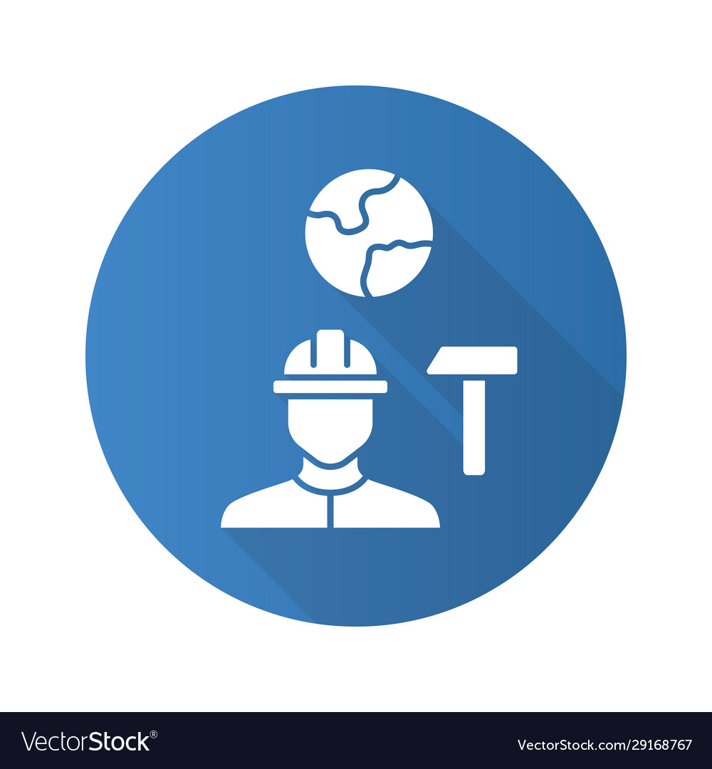 Job for immigrants blue flat design long shadow vector image Job for immigrants blue flat design long shadow