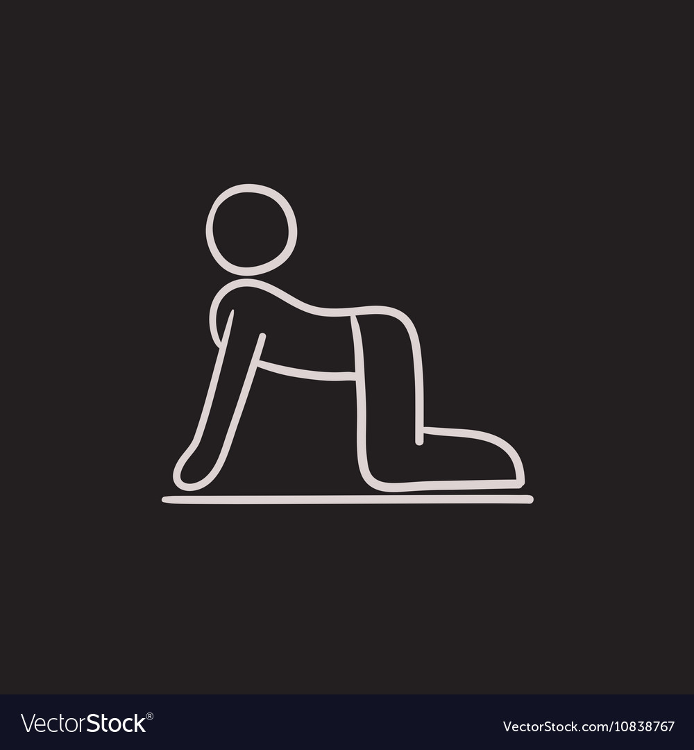 Man praktiziert Yoga Skizze Icon