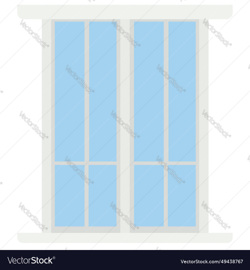 Rectangular colored window for home isolated
