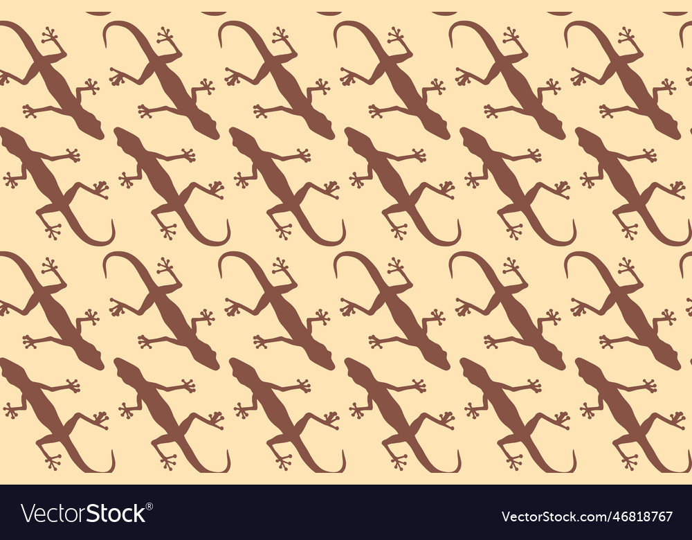 Seamless pattern with gecko lizards endless
