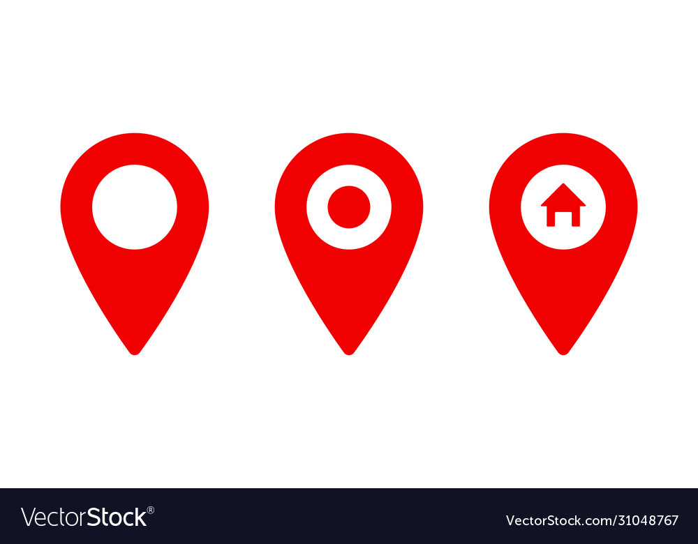 Set pointer icons or pins for map sign vector image Set pointer icons or pins for map sign