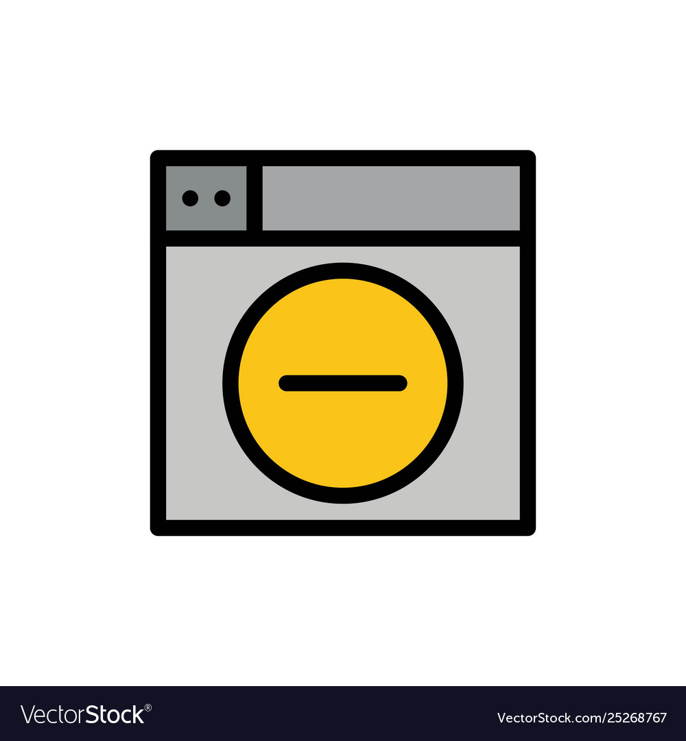 Web design less minimize flat color icon vector image Web design less minimize flat color icon
