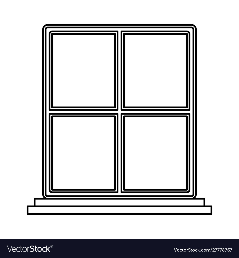 Window house closed isolated icon Royalty Free Vector Image