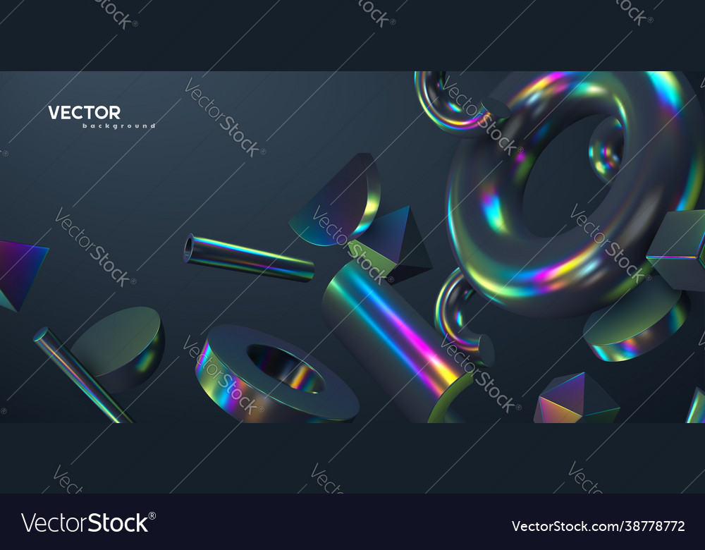 3d render primitives background