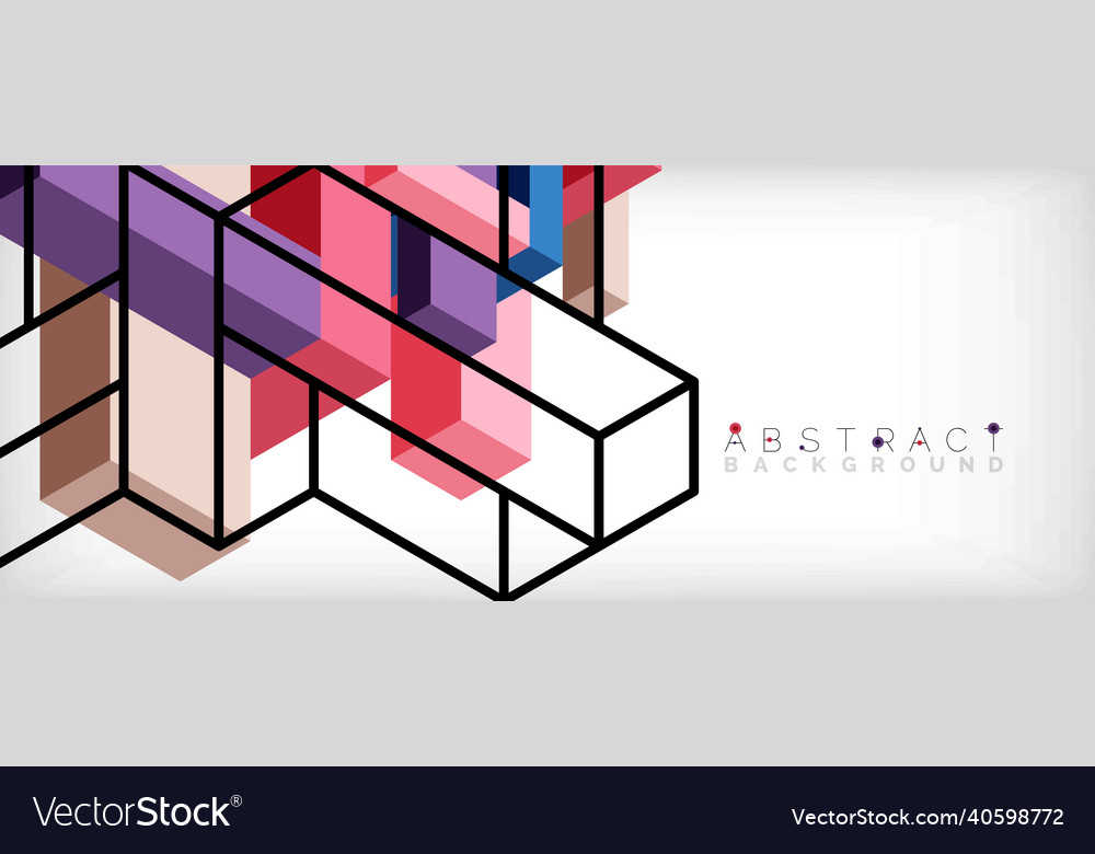 Abstract background 3d cubes cubic elements vector image Abstract background 3d cubes cubic elements