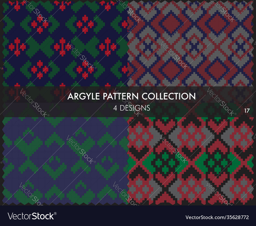 Argyle seamless pattern collection Vector Image Argyle seamless pattern collection