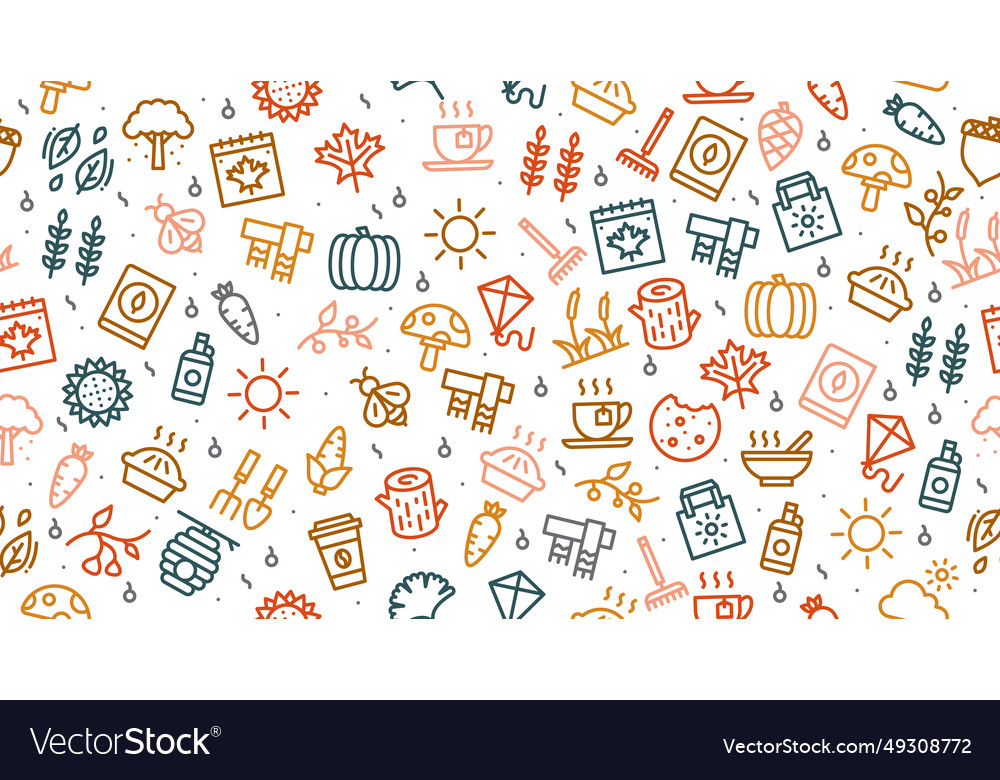 Autumn seamless pattern background Vector Image Autumn seamless pattern background