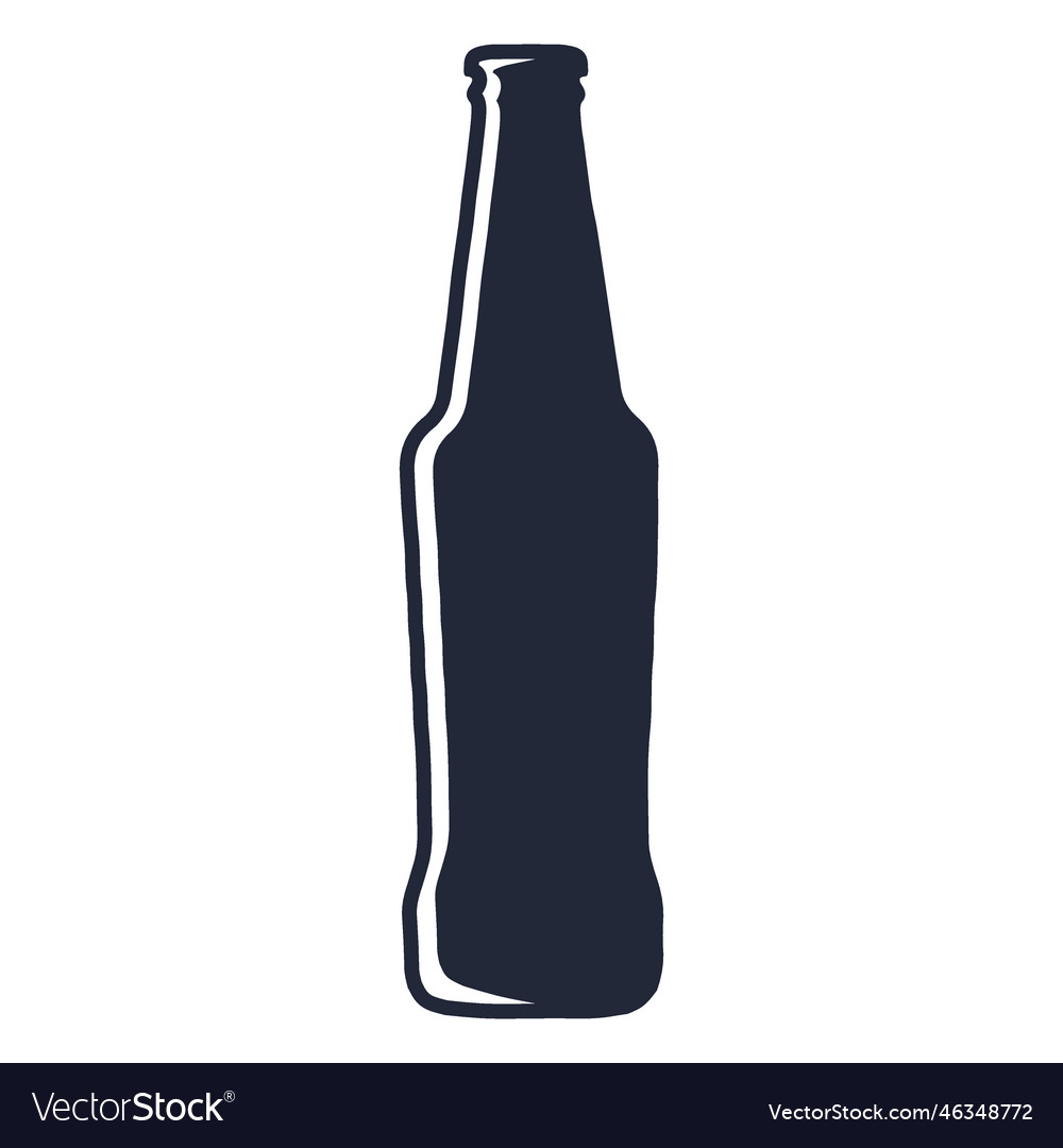 Beer bottle silhouette Royalty Free Vector Image