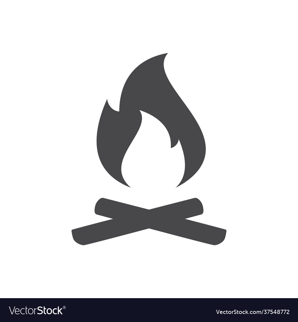 Bonfire and firewood black icon Royalty Free Vector Image