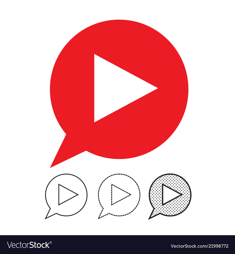 Button video player icon Vector Image Button video player icon