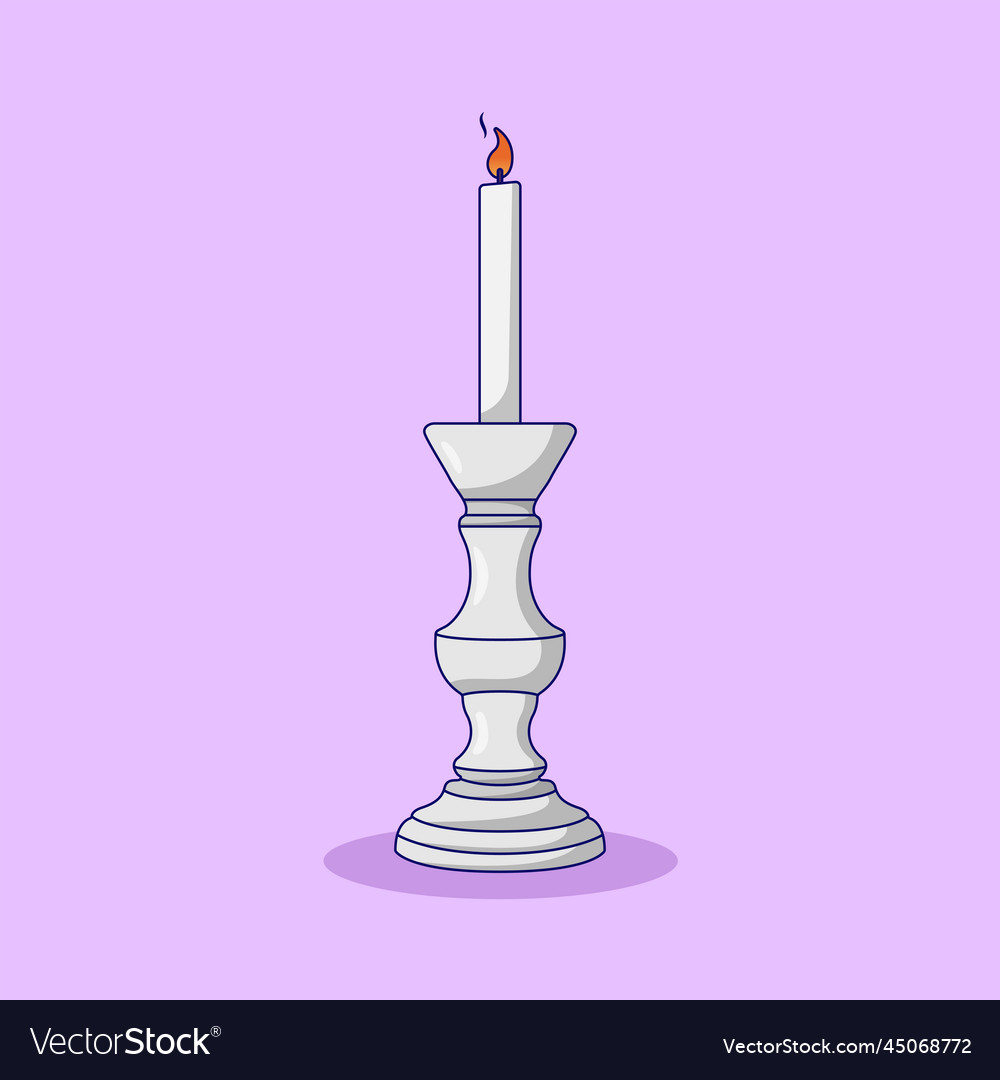 Candlestick icon with outline for design element Vector Image Candlestick icon with outline for design element