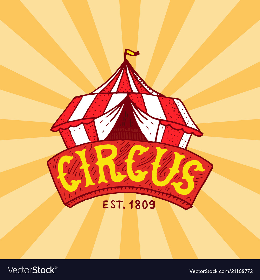 Circus tent badge template arena for performances Vector Image