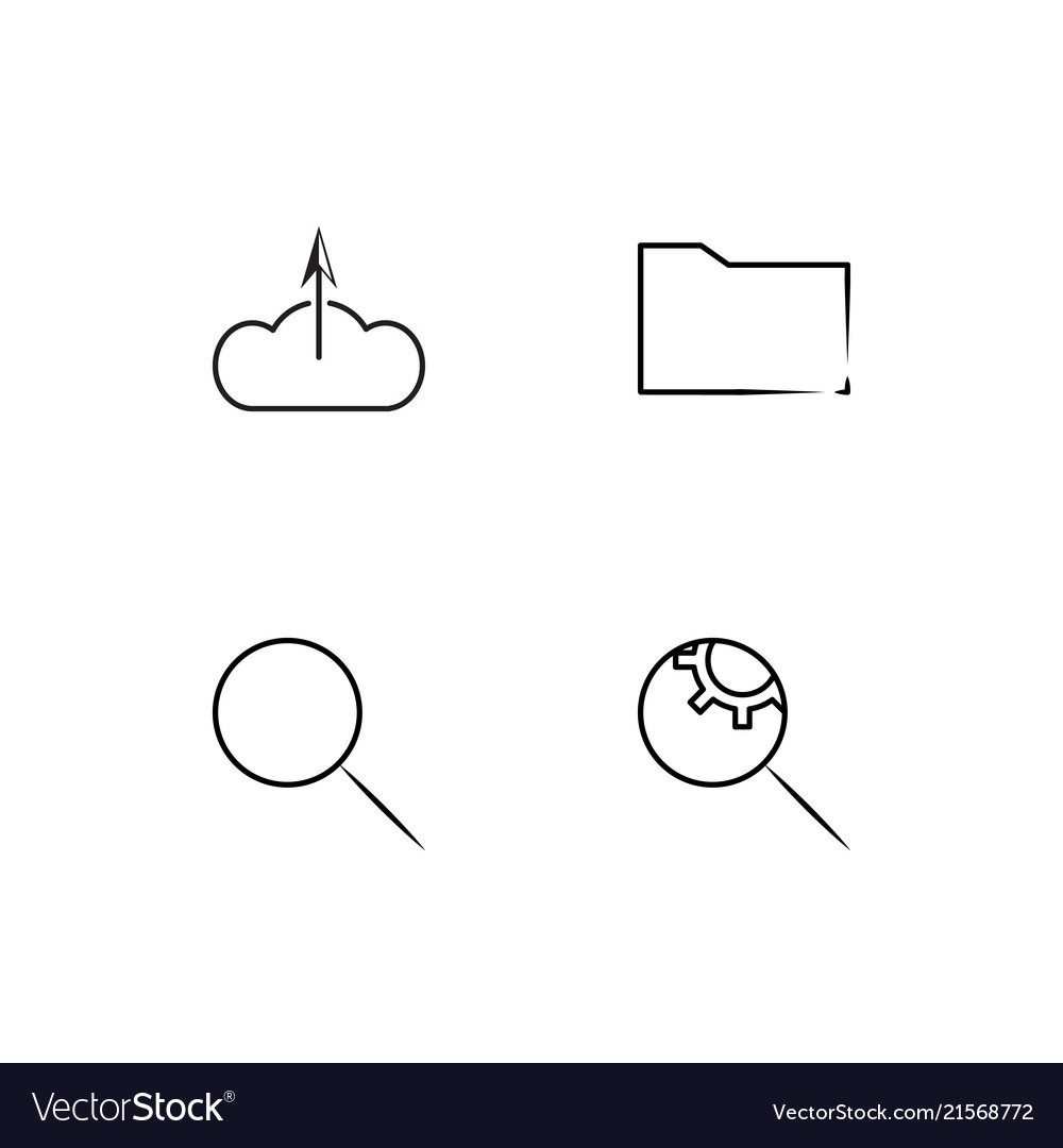 Cyber security linear icons set simple outline