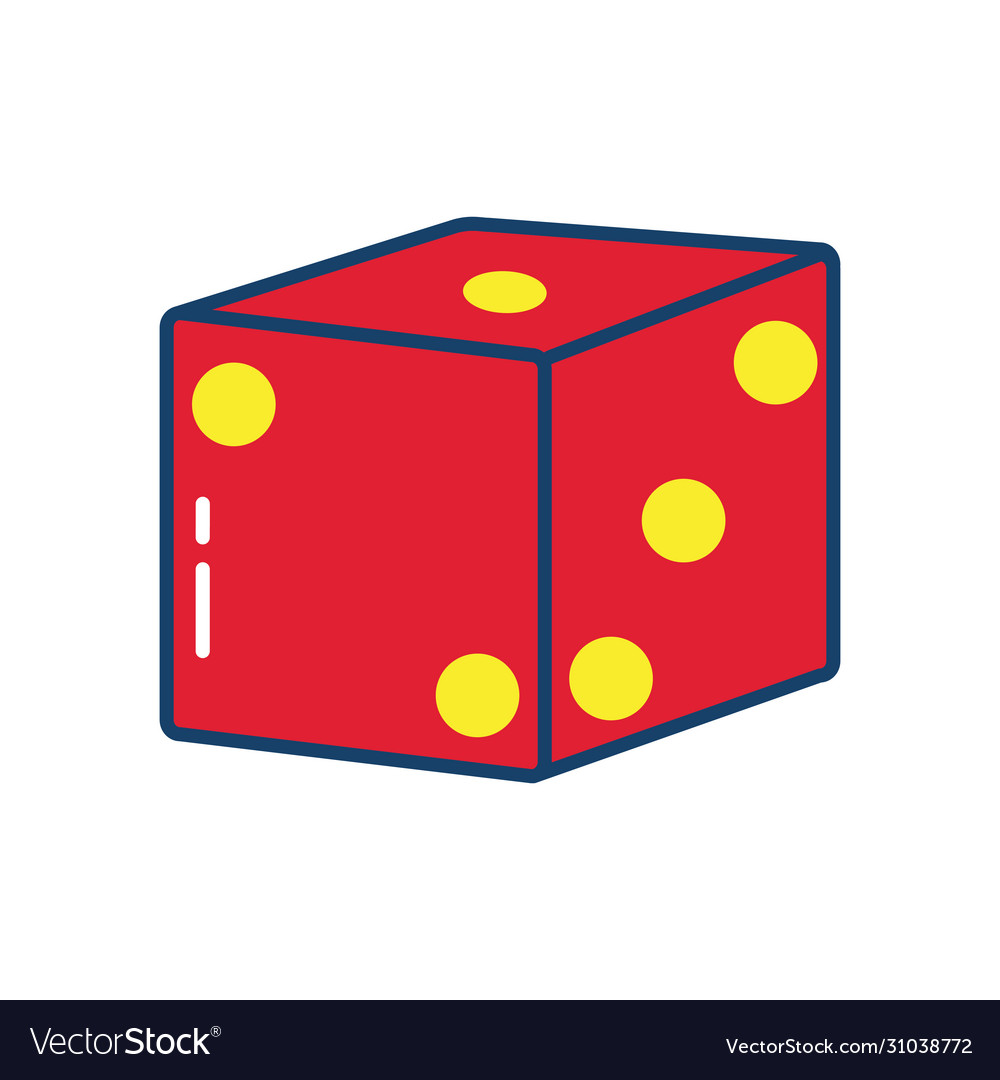 Dice icon line and fill style