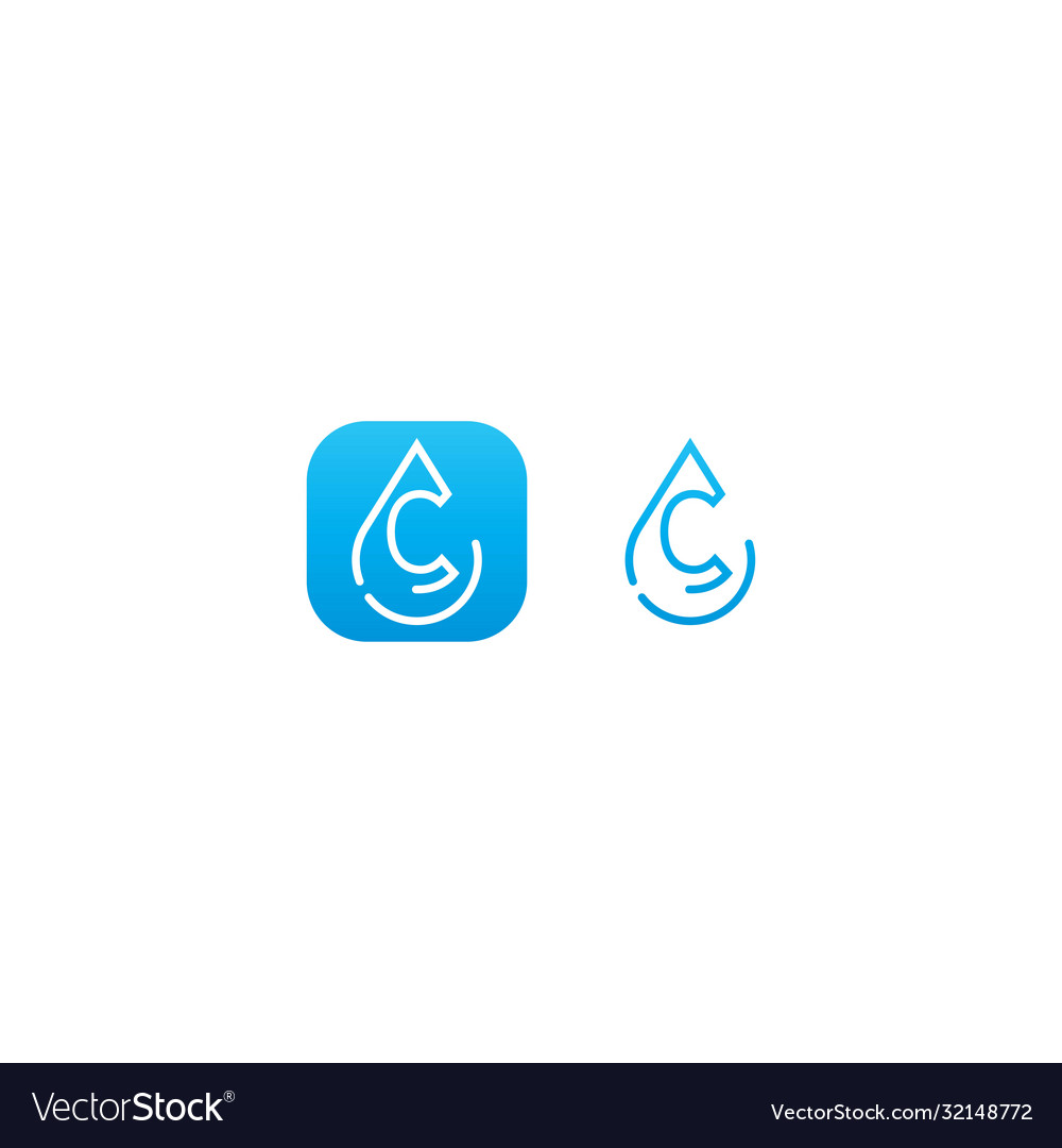 Drop water logo cletter design concept