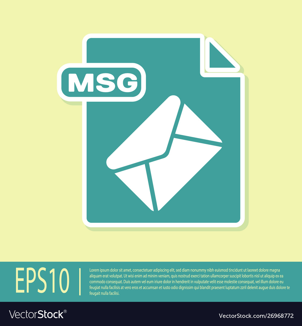 Green msg file document download button icon vector image Green msg file document download button icon