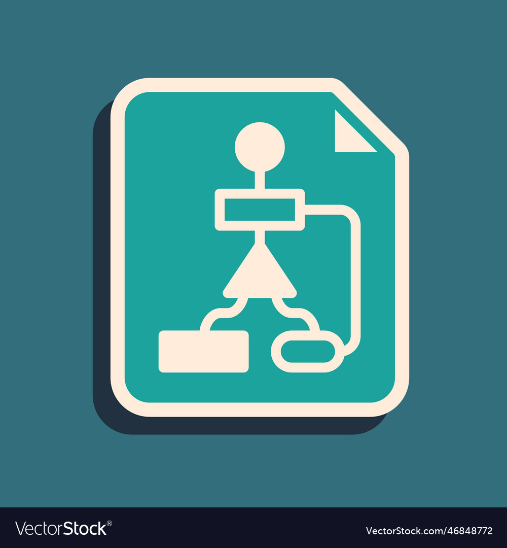 Green tile flowchart for program design or process vector image Green tile flowchart for program design or process