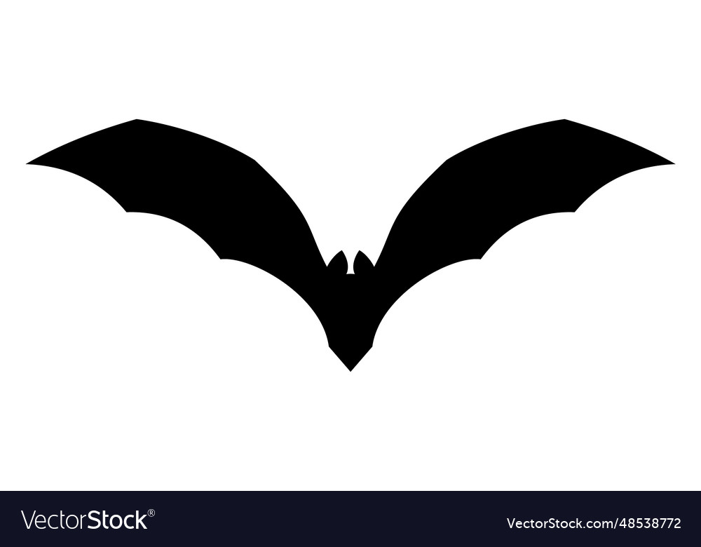 Halloween black bat icon flying vampire