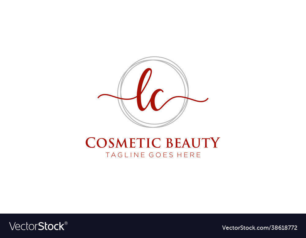 Initial lc feminine logo beauty monogram