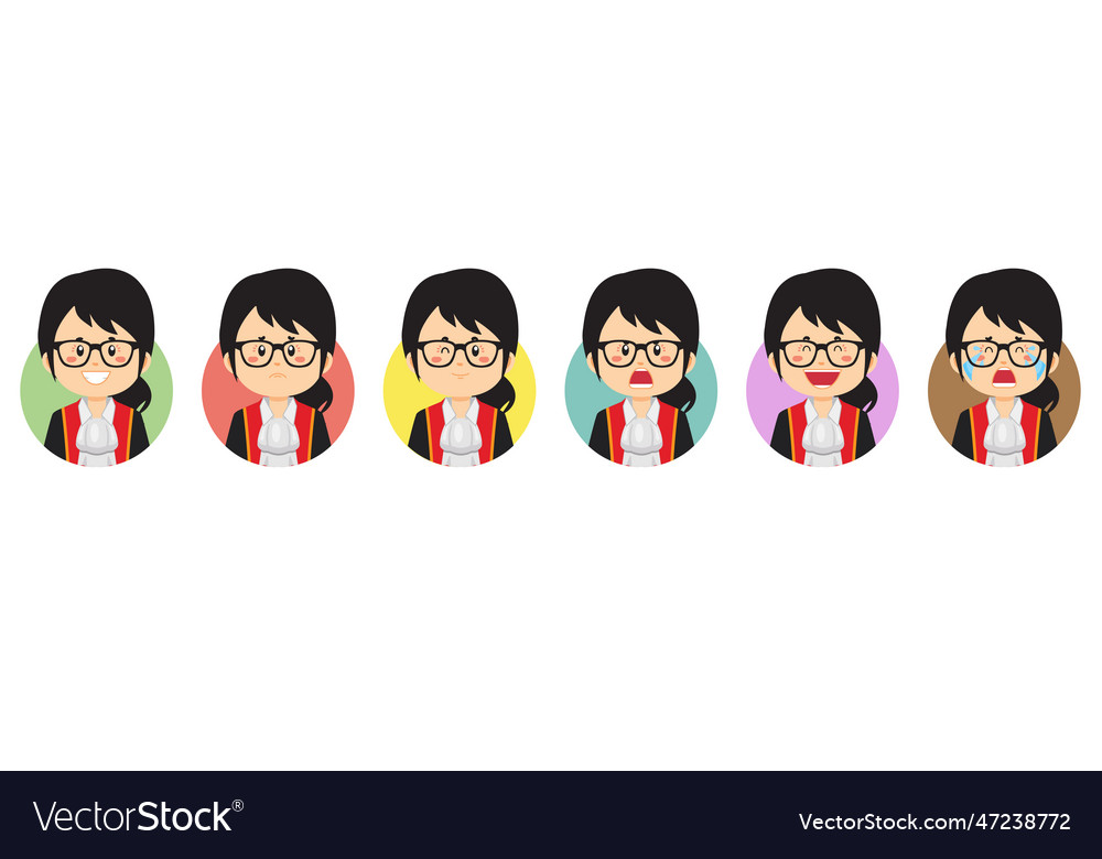 Judge avatar with various expression