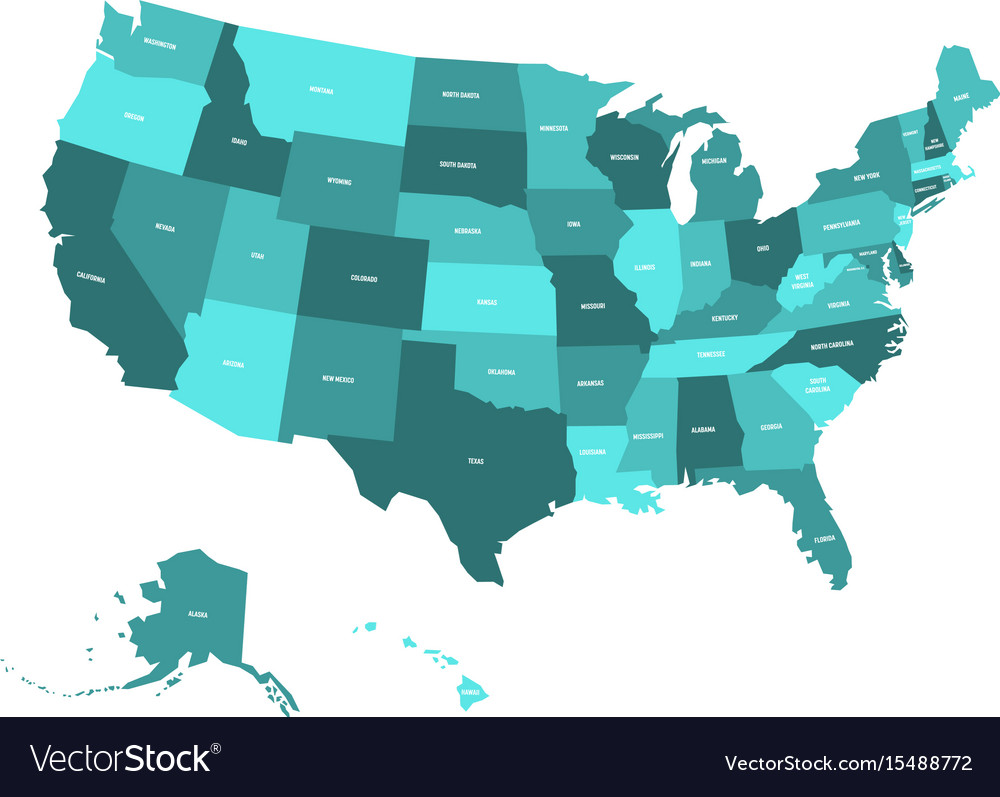 Map of united states america usa in four Vector Image