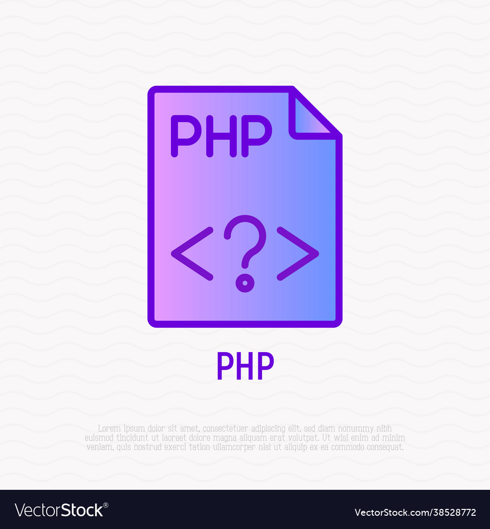 Php Datei Format Dünne Linie Symbol modern