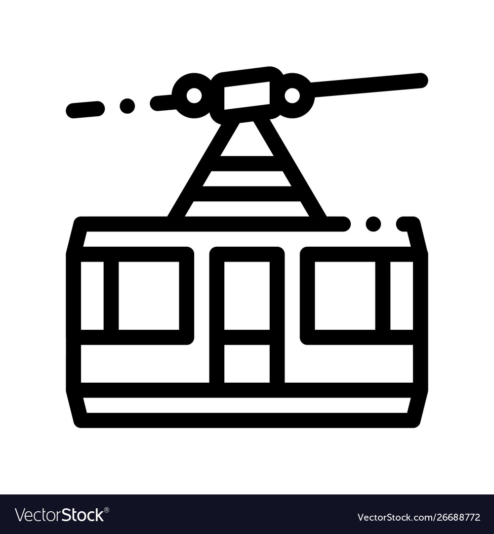 Public transport aerial lift thin line icon