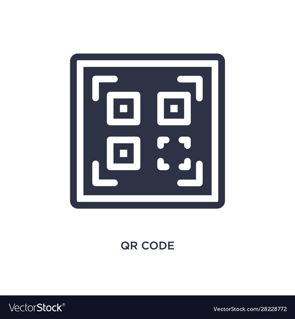 Qr code icon on white background simple element