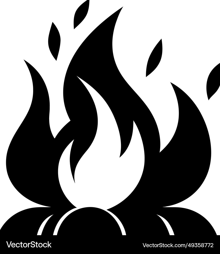 Roaring fire icon - simple Royalty Free Vector Image