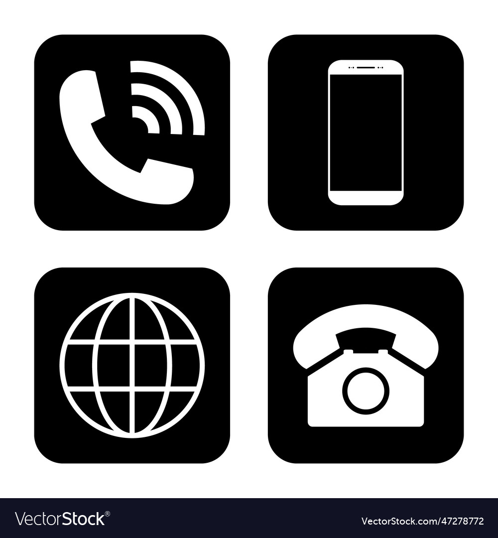 Set of mobile telephone smartphone and www icon