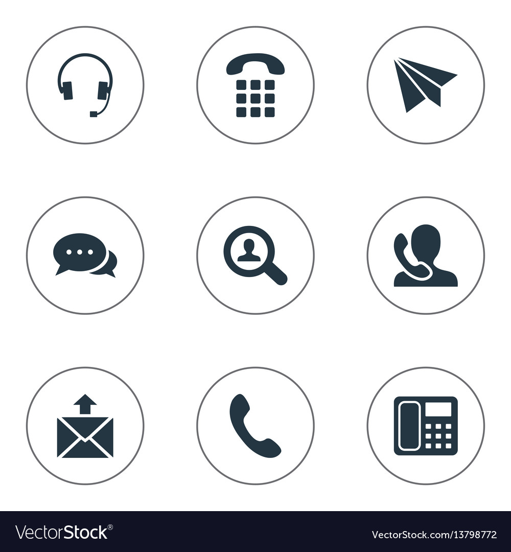 Set of simple contact icons vector image Set of simple contact icons