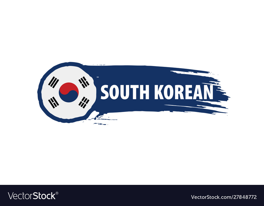 South korean flag on a white Royalty Free Vector Image