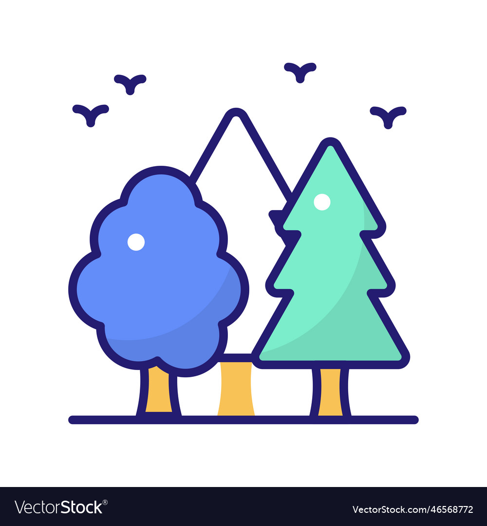 Tree fill outline icon style