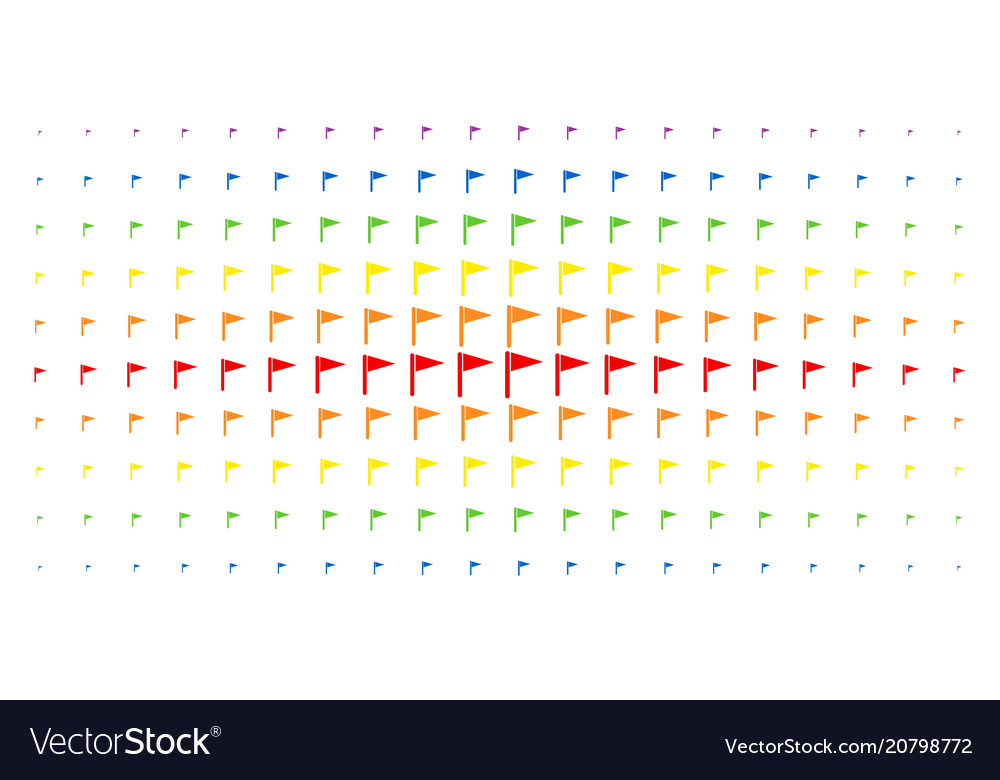 Triangle flag spectrum halftone array vector image Triangle flag spectrum halftone array