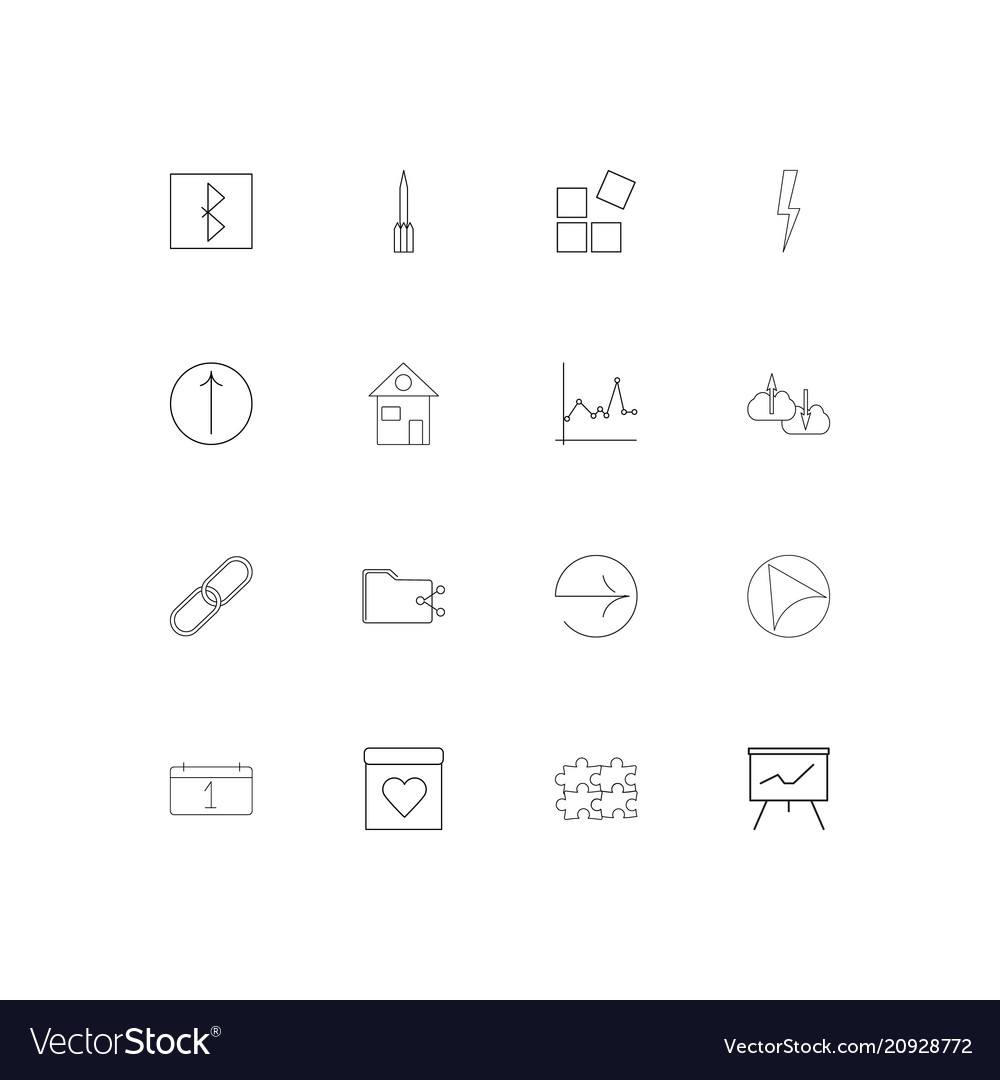 User interface linear thin icons set outlined