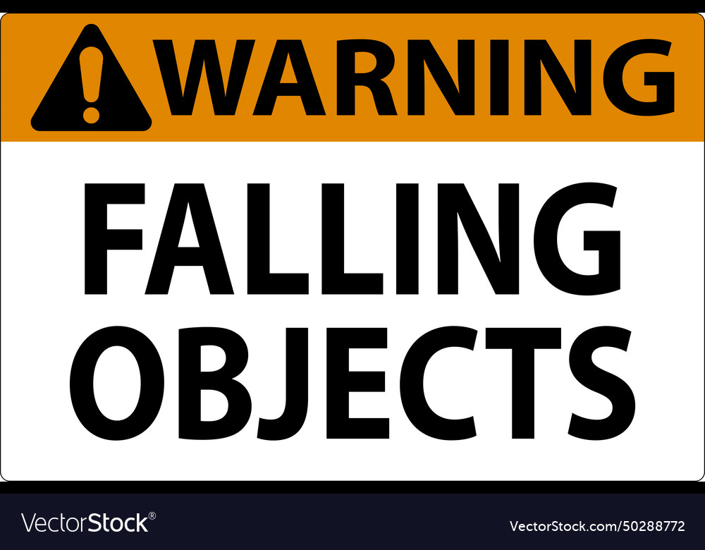 Warning sign falling objects Vector Image Warning sign falling objects
