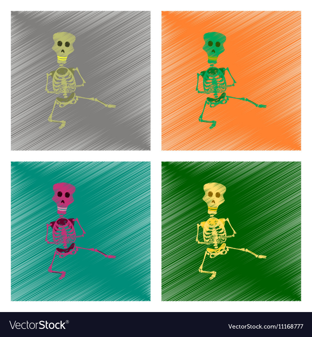 Assembly flat shading style icon skeleton Vector Image