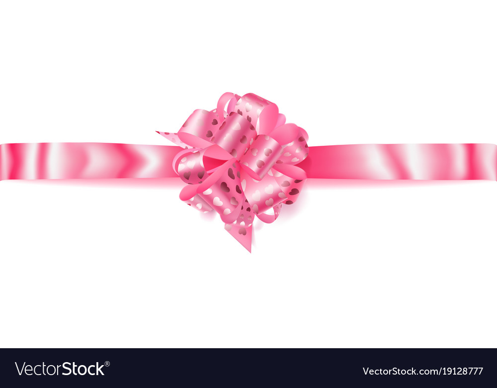 Big horizontal bow made of ribbon with small Vector Image