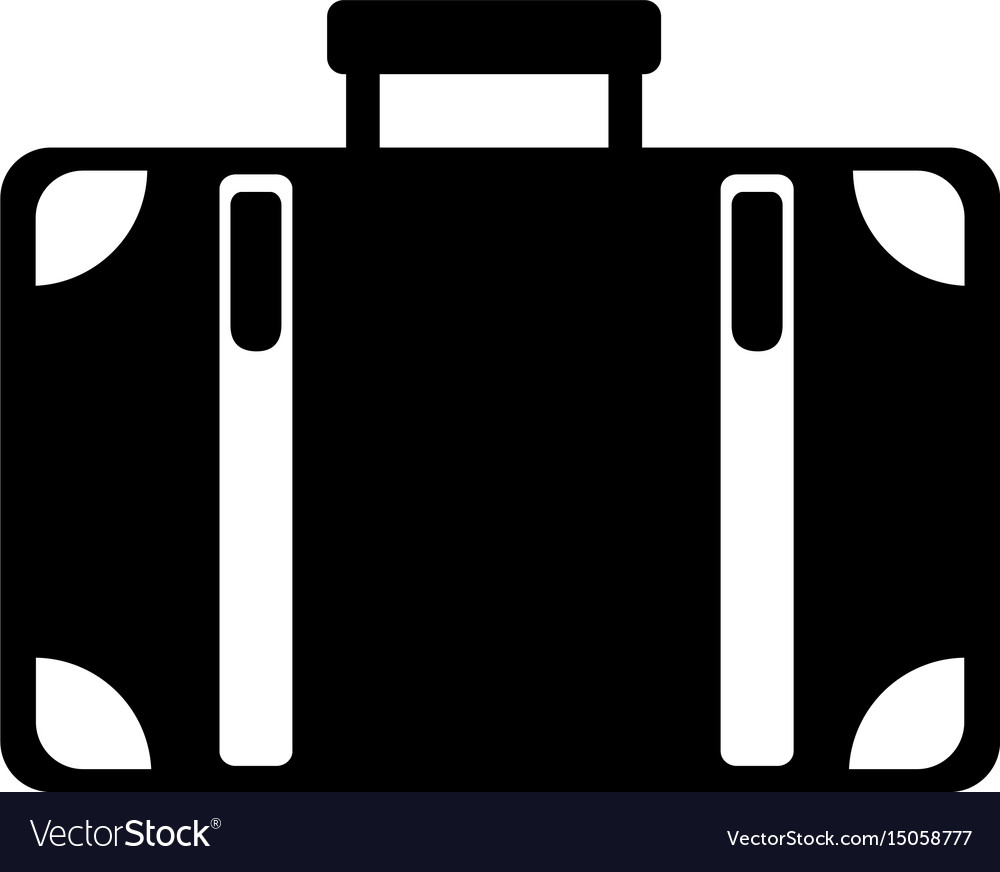 Black icon suitcase cartoon