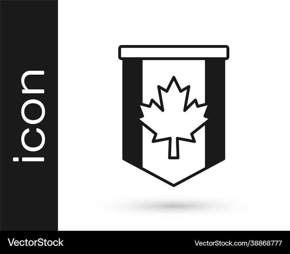 Black pennant flag canada icon isolated Royalty Free Vector