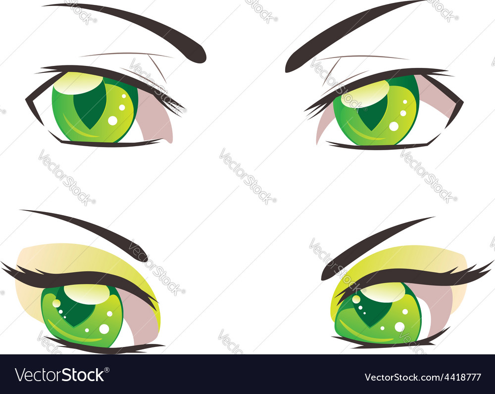 Cartoon green eyes