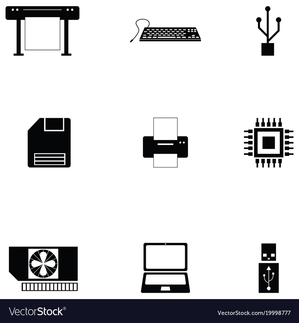 Computer hardware icon set