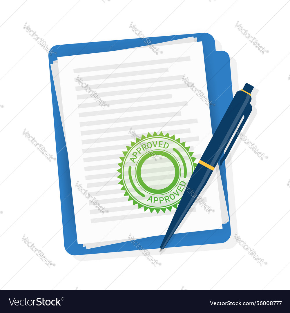 Flat approved rejected document for report design vector image Flat approved rejected document for report design