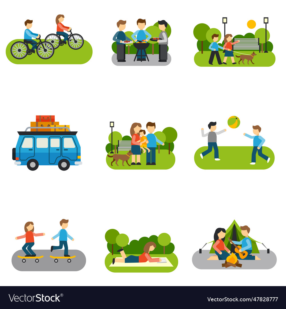 Flat icon outing icon outing Royalty Free Vector Image