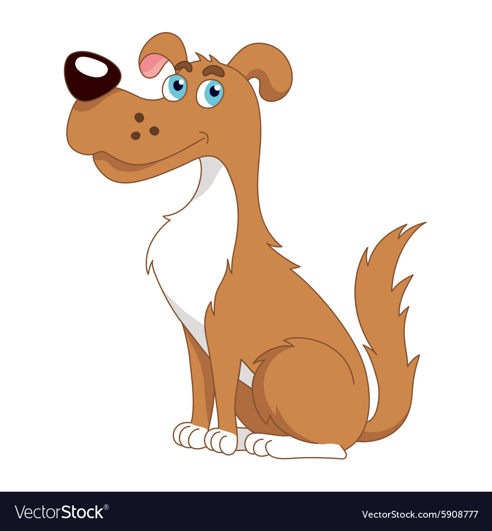 Funny cartoon doggy Royalty Free Vector Image - VectorStock